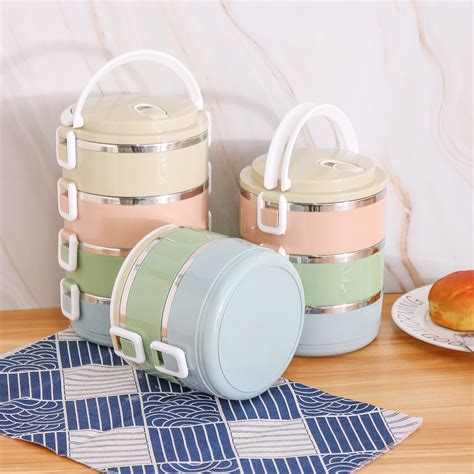 stainless steel thermos bento lunch box food container round shape|lunch box that fits omiebox.